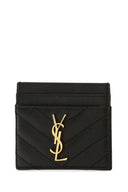 Saint Laurent Black Leather Card Holder