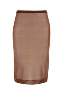 Saint Laurent Chocolate Seidenrock