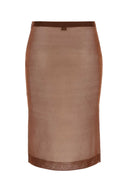 Saint Laurent Chocolate Seidenrock