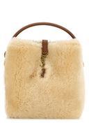 Saint Laurent Beige Shearling Mini Le 37 Backet Bag