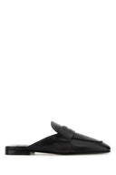 Zapatillas de cuero negro miu miu