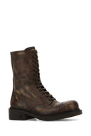 Miu Miu Brown Leather Ankle Boots