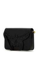 MCM in pelle nera piccola borsa a tracota di alloro himmel