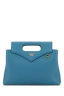 Mcm Turquoise Leather Mini Soft Diamond Handbag