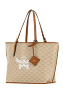 Mcm Printed Canvas Himmel Shopping Bag