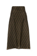 Fendi Embroidered Silk Skirt