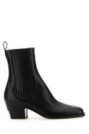 Botines de cuero negro Fendi