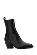 Botines de cuero negro Fendi