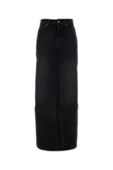 Mother Black Denim The Fun Dip Slice Skirt