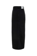 Mother Black Denim The Fun Dip Slice Skirt