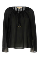 Michael By Michael Kors Black Georgette Blouse