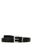 Saint Laurent Schwarzer Ledergürtel