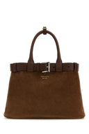 Sac à main moyen de boucle prada brun prada