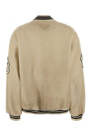 Prada Ivory Leather Bomber Jacket