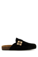 Slifori morbide in pelle scamosciata nera di Tory Burch