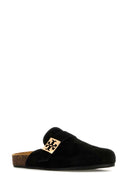 Slifori morbide in pelle scamosciata nera di Tory Burch