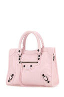 Balenciaga de cuero rosa claro pequeño LE City mano