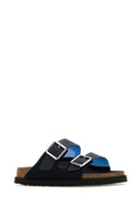 Birkenstock 1774 Navy Blue Suede And Pvc Eternal Sunshine Arizona Slippers