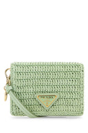 Prada Pastel Green Rafia Porta della carta