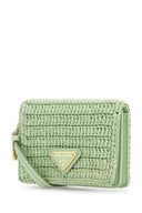 Prada Pastel Green Rafia Porta della carta