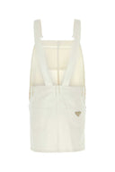 Prada White Denim Dungarees Dress