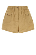 Prada Camel Stretch Cotton Blend Shorts