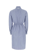 Prada Embroidered Chambray Shirt Dress