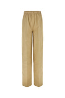 Pantalone gamba larga in cotone a sabbia Prada