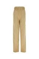 Pantalone gamba larga in cotone a sabbia Prada
