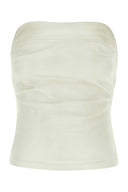 Entire Studios White Stretch Denim Tube Top