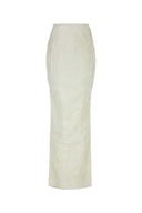 Gonna del canale in denim intero di Studios White Stretch