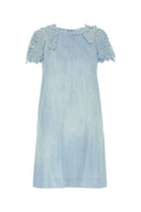 Ermanno Scervino Light Blue Viscose Mini Dress