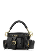 Bolso de bolso de cámara de cuero negro Chloe