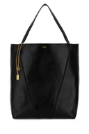 Chloe Black Leather Large Spin Shopping Bag