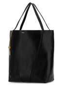Chloe Black Leather Large Spin Shopping Bag