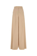 Max Mara Cream Wool Ninfa Wide Leg Pant