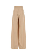 Max Mara Cream Wool Ninfa Wide Leg Pant