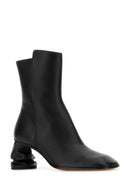Alexander Mcqueen Black Leather Ankle Boots
