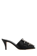 Alexander Mcqueen Black Leather Mules