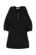 Alexander McQueen Black Stretch Cotton Top
