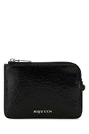 Alexander Mcqueen Kartenetui aus schwarzem Leder