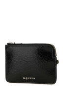 Alexander Mcqueen Kartenetui aus schwarzem Leder
