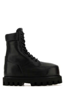 Alexander McQueen Black Leder -Knöchelstiefel