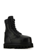 Alexander McQueen Black Leder -Knöchelstiefel
