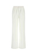 Loulou White Silk Blend Soler Pant