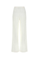Loulou White Silk Blend Soler Pant