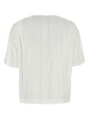 Loulou De Saison White Silk Blend Toba T Shirt