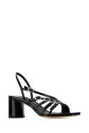 Le Silla Black Leather Scarlet Kabir Sandals