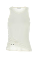 Paco Rabanne White Stretch Cotton Tank Top