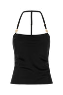 Marine Serre Black Satin Top